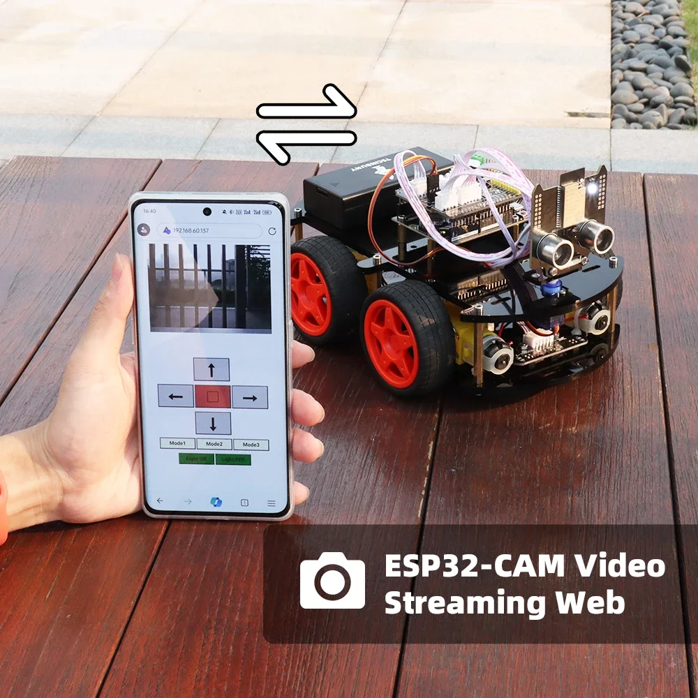 For ESP32 Cam Smart Robot Car For WiFi Wireless Transmission 4WD Kit Robotic