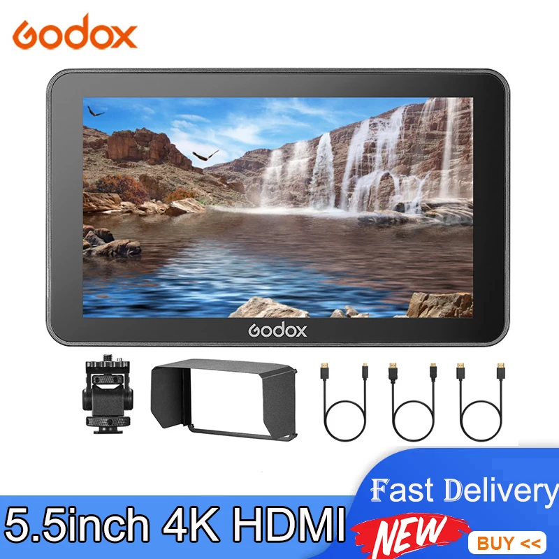 

Godox GM6S 4K HDMI-совместимый 5,5 "Ультраяркий монитор камеры