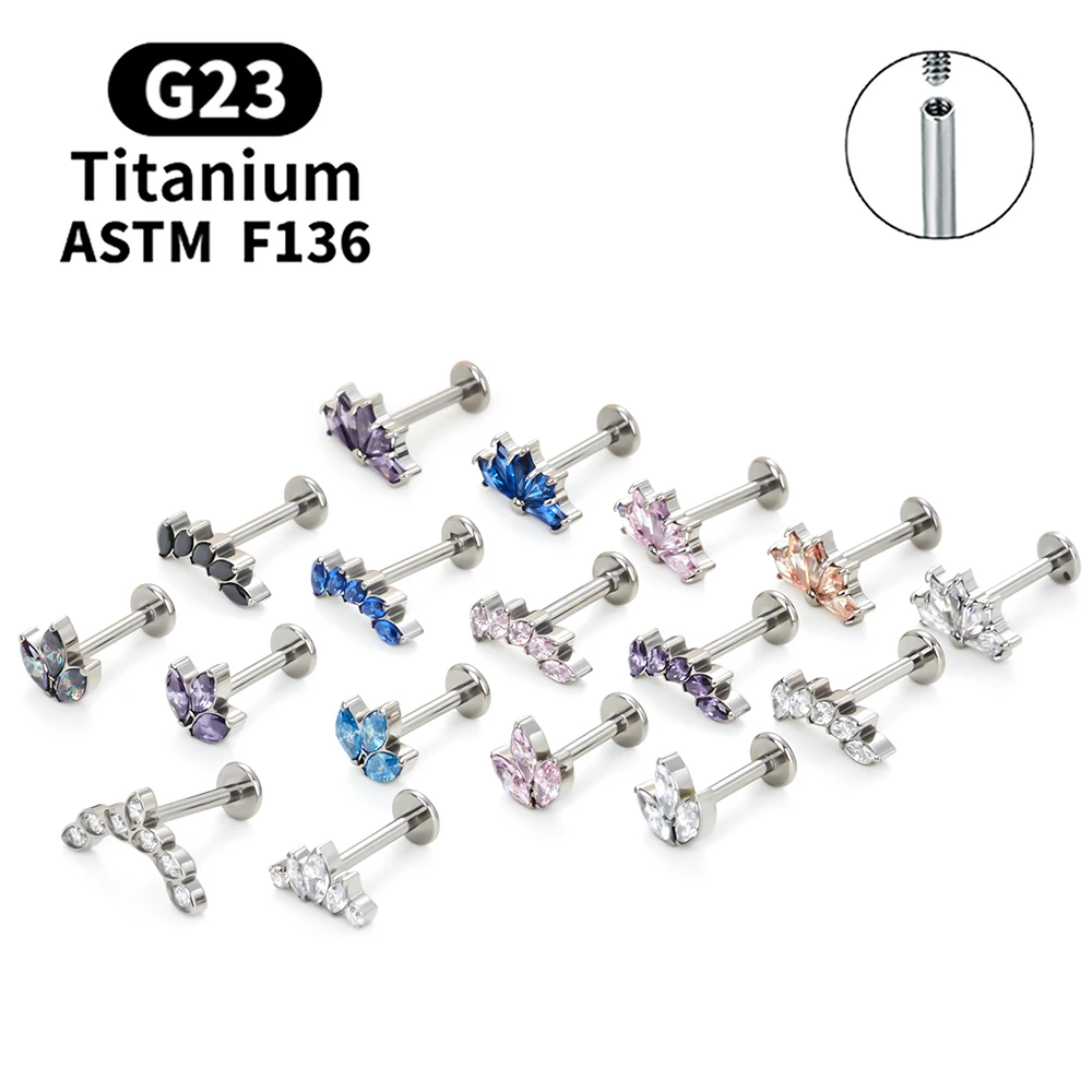 Titanium Labret Stud Earrings Titanium Stud Earrings G23 Titanium