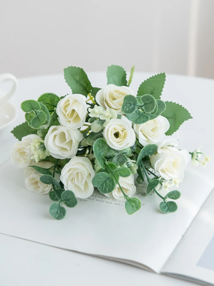 Künstliche Blumen Seide Zehn Köpfe Hochzeit Garten Hof Außendekoration Festival Diy Vase Brautstrauß Zubehör Günstig – Detail 6
