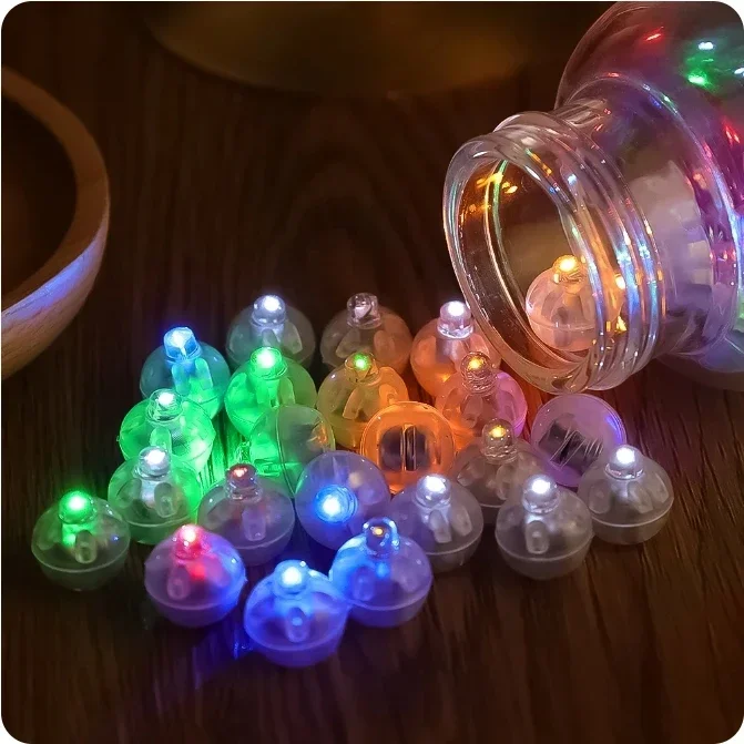 100/10Pcs Mini LED Balloon Light Colorful Flashing Luminous Tumbler Ball Lamp Lantern Light Christmas Wedding Party Decorations 2