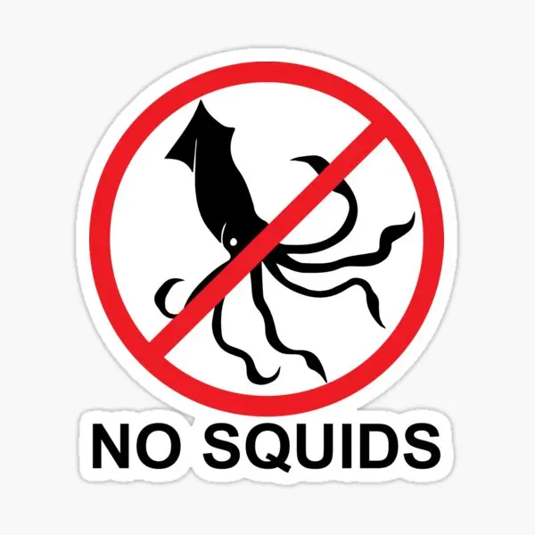 

No Squids 5PCS Car Stickers for Funny Cute Home Background Wall Car Decor Cartoon Kid Fridge Stickers Room Motorcycle