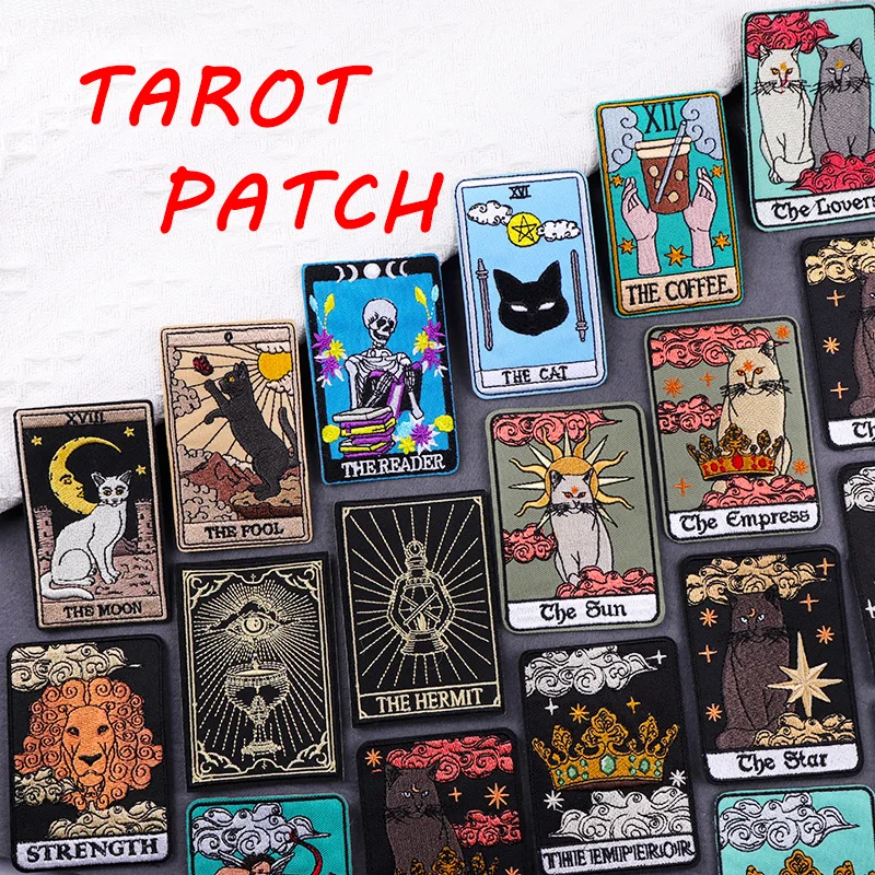 

Tarot Patch DIY Embroidered Patches On Clothes Animal Patch Iron On Patches For Clothing Stickers Sewing/Fusible Applique Badges