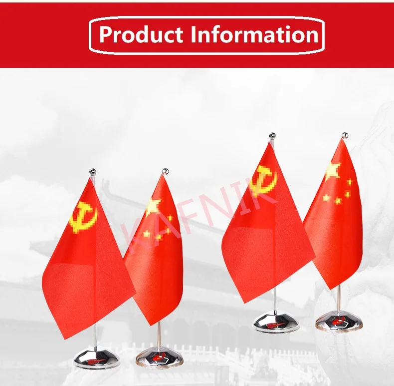 Description Picture 2 of itemPromotional Office Straight-Hanging Vertical Table Flag Group Set Metal Table Flag Base Conference Table Flag Pole