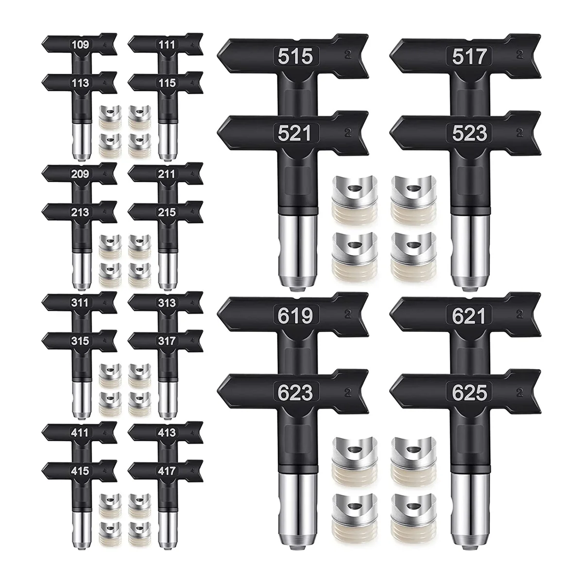 

24 Pcs Reversible Spray Tips Black Airless Sprayer Nozzle Spray Sprayer Nozzle Tips Paint Sprayer Spraying Machine Part