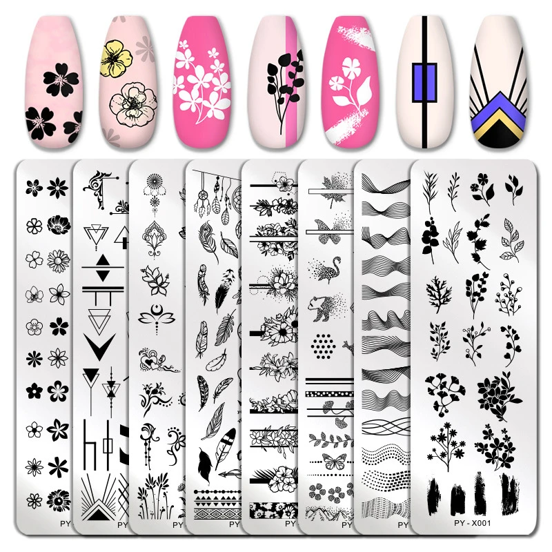 

Nail Art Templates Stamping Plate Design Flower Animal Glass Temperature Lace Stamp Templates Plates Image