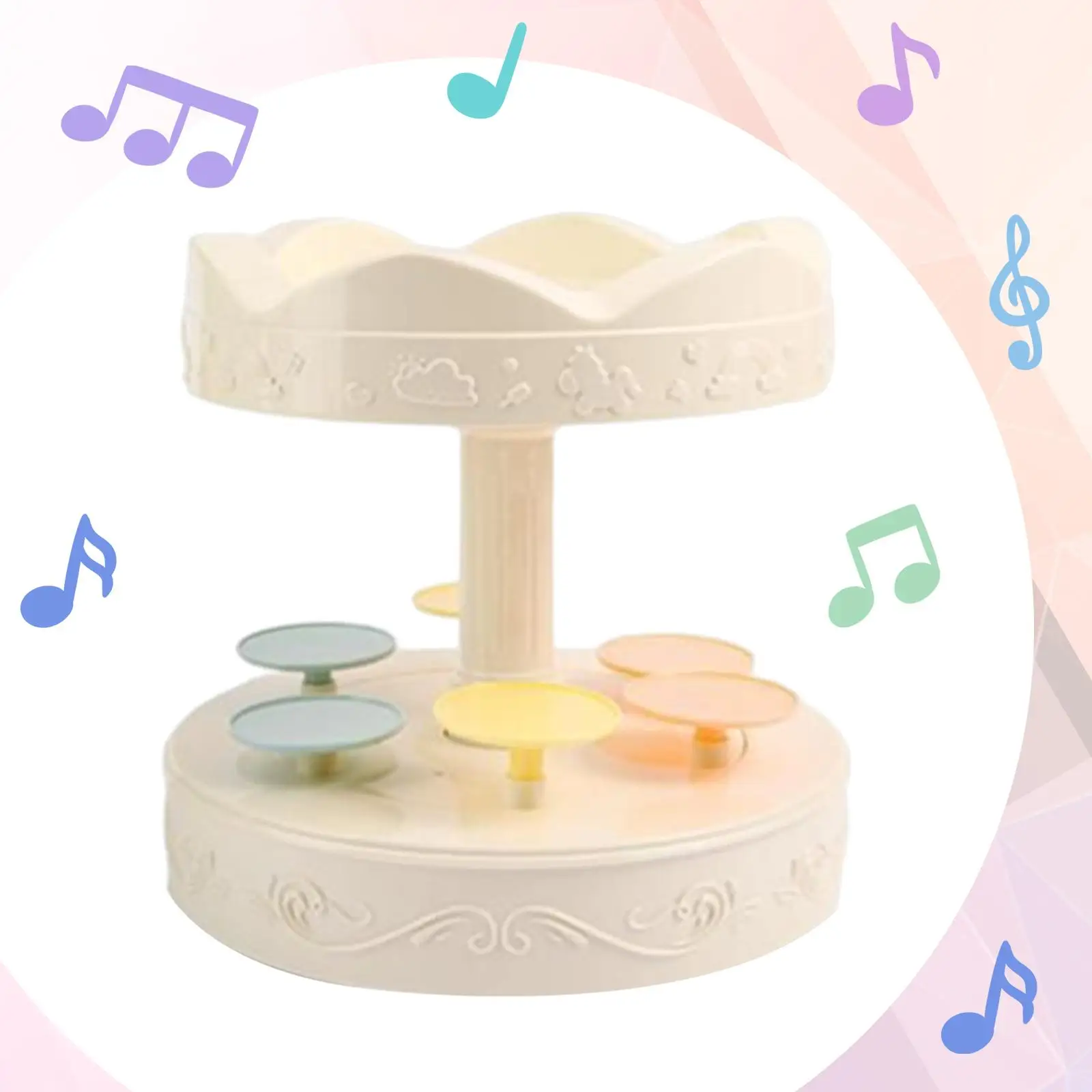 Carousel Cupcake Holder with Serving Trays Automatic Rotating for Birthday