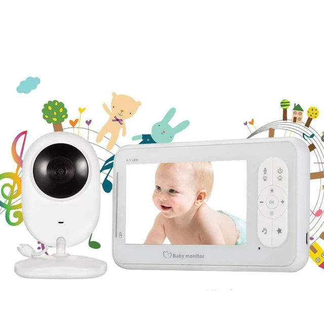 4.3Inch Screen Temperature Monitoring Feeding Alarm Intercom Baby Monitor Night Vision BabySitter Camera 2