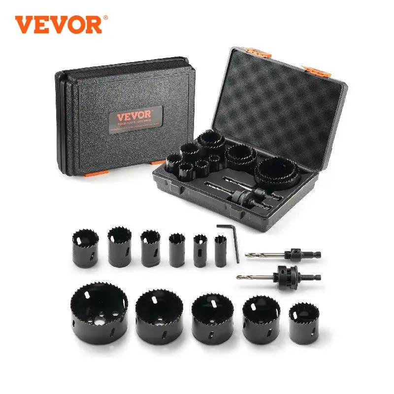 VEVOR Hole Saw Kit 11/18 PCS Saw Blades Hex Wrench Bi Metal M42 Hole Saw  Set with Carrying Case General Purpose Size AliExpress