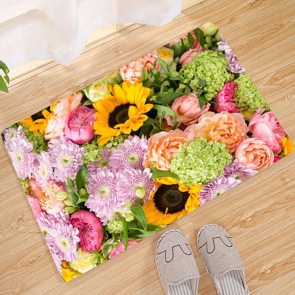 

3D Flowers Garden Pattern Entrance Welcome Door Mat Anti-slip for Corridor Bath Kitchen Hallway Rug Mats home Decor