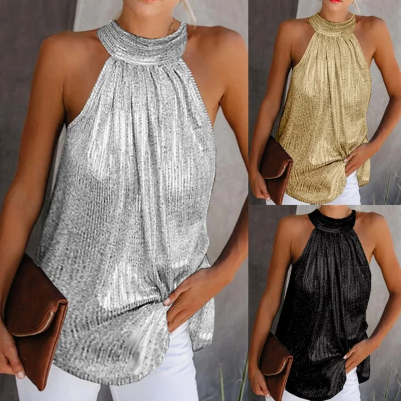 Plus Size Sexy Bright Silk Off Shoulder T Shirt Women Oversize Sleeveless Bottoming Shirt Ladies Tee Shirt Tops Camisetas Mujer