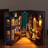 DIY Book Nook Wooden Miniature Model Kit Magic Bookstand Casa Bookend 3D Puzzle With Light Bookshelf Home Decor Friends Gifts 3