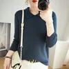 POLO Collar Women's Knitted Sweater Cashmere Blend Autumn And Winter New Solid Color Simple Inner Slimming And Age-reducing Top 3