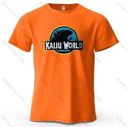 Kaiju World Monster Adventure Oversized Graphic T - Shirt - 100% Cotton Streetwear - S (Orange)