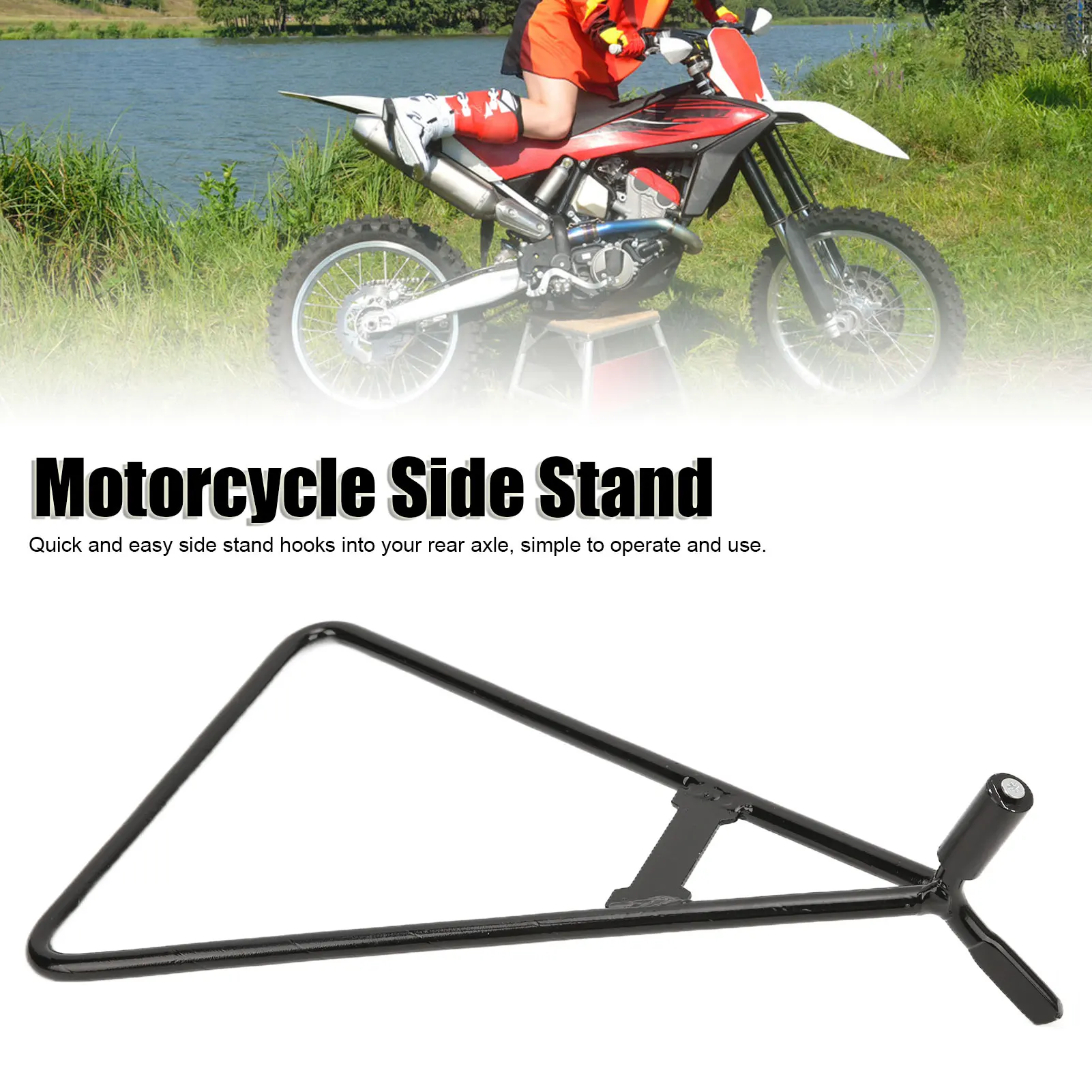 Motorcycle Kickstand Triangle Side Stand Steel Alloy Universal for Motorcycle Motocross Dirt Bike