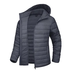 Women's Lightweight Hooded Puffer Jacket - Full Zip Windbreaker Quilted Down Coat - US XXL(CN 3XL) (Dark grey)