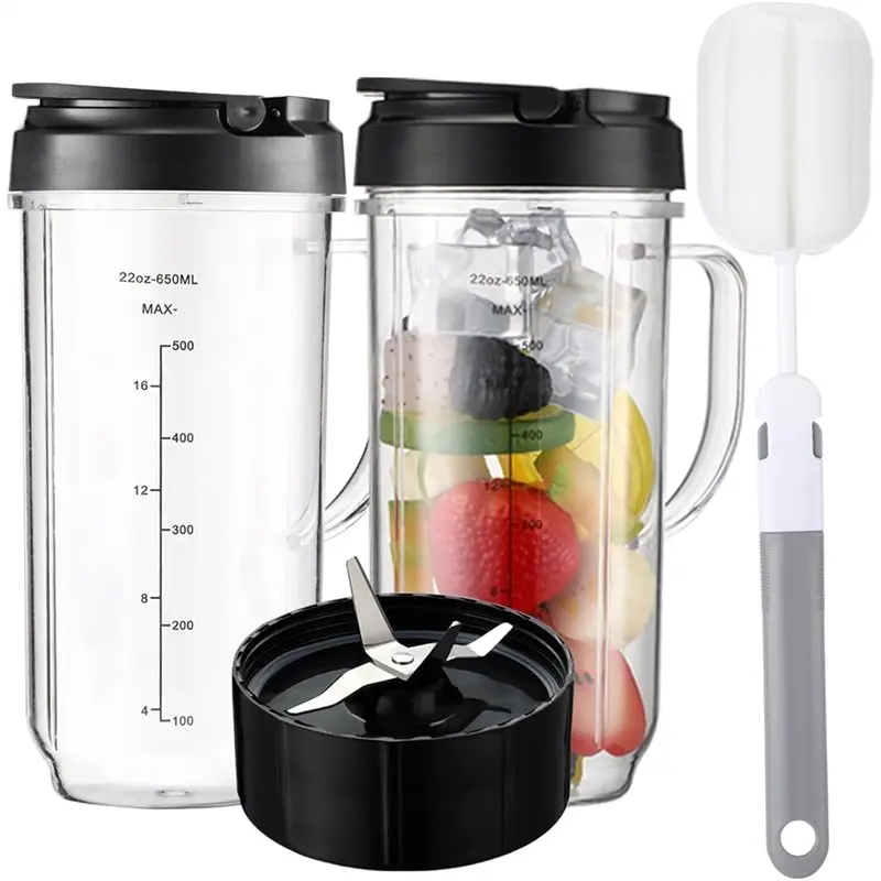 【TODAY ONLY】For Magic Bullet Blender Cups And Blade, 22Oz Cup With Flip Top To-Go Lid,Cross Blade,For Magic Bullet 250W MB1001