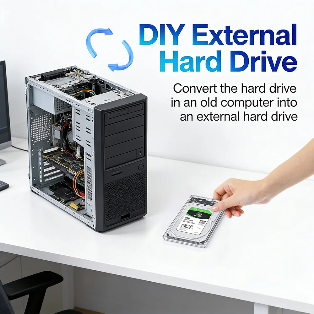 2.5인치 투명 하드 드라이브 케이스, SATA-USB 3.0 인터페이스, SSD/HDD에 적합, DIY 외장 하드 드라이브용