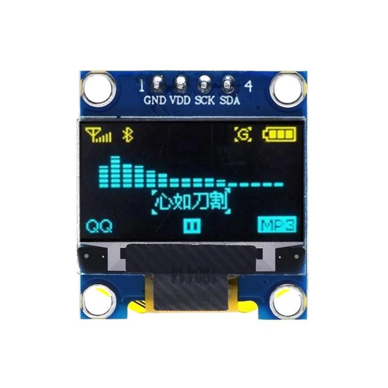 OLED 디스플레이, 블루 화이트, 128x64 1306 드라이버, IIC 통신 51, 4 핀, 0.96 인치