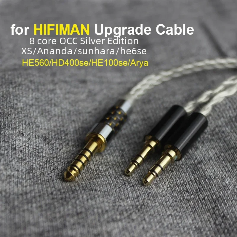 Cavo A 8 Core Per Hifiman Edition Xs, Arya Sundara He100S Cavo Ananda Con Microfono, Auricolari, Occ, Aggiornamento Placcato Argento, 2.5, 4.4