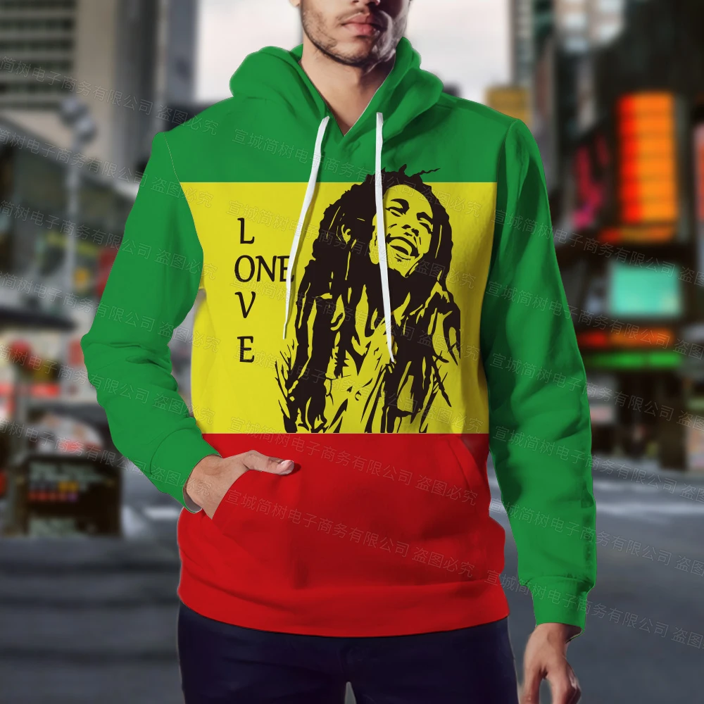 Bob Marley Hoodie 6xl Fashion Brand Sweatshirt Long Sleeve Pullover Jacket Street Rock Music Men's Oversize Tratsuit
