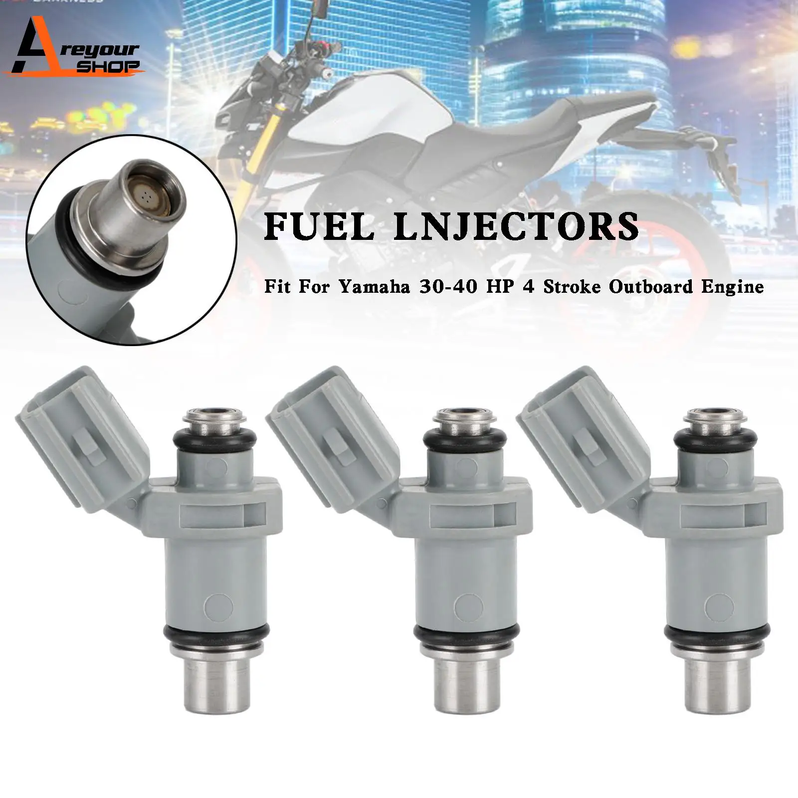 

Топливные инжекторы Areyourshop для подвесного двигателя Yamaha F 30HP 40HP 4 Stroke 6BG-13761-00, аксессуары для двигателя, 3 шт.