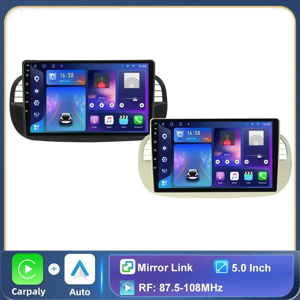 

Автомагнитола 8G + 128G Android13, мультимедийный видеоплеер, стерео Встроенный для FIAT 500, 4G, стерео, GPS, DSP, Android, автовоспроизведение без DVD
