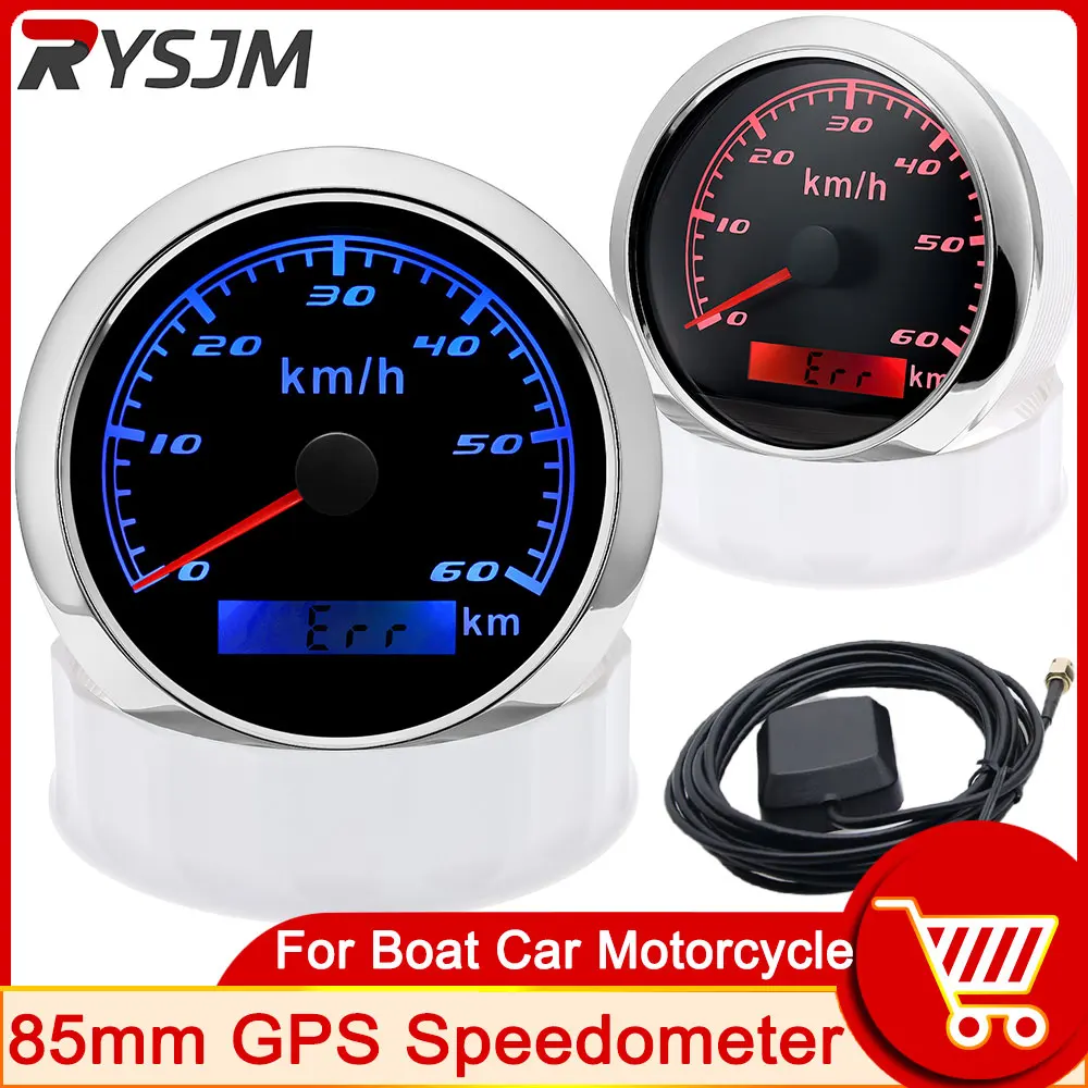 HD-60-km-h-GPS-Speedometer-Odometer-85mm-Speed-Gauge-30-200km-h-With ...