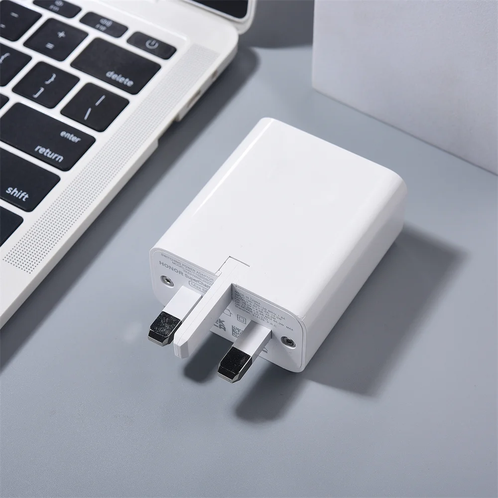 Orijinal 66 W İngiltere Şarj Cihazı Onur 400 300 200 X9B X60 Pro Lite Sihirli 7 6 5 V2 VS3 Hızlı Şarj Duvar Güç Adaptörü 6A Tip C Kablo