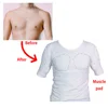 Man 3D Body Shaper Fake False Muscle Chest T-Shirt Sponge Shoulders Padded Underwear Compression ABS Anime Cosplay Costume 2