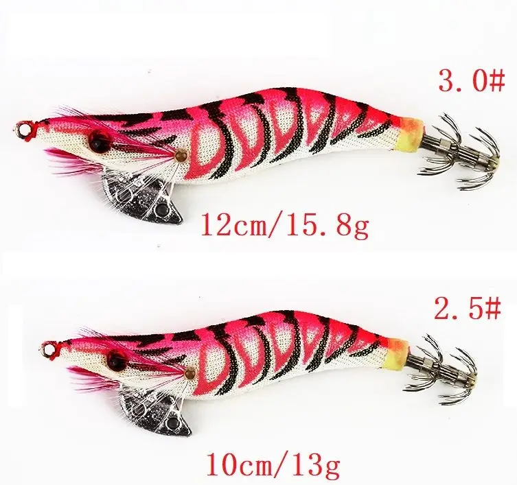 Luminous Fishing Lure for Yamashit, Octopus, Squid Jig, Wood Shrimp Bait, Cuttlefish Jigs, Spinner Bait, 2.5 #, 3.0 #,1Pc 2