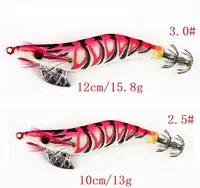 Luminous Fishing Lure for Yamashit, Octopus, Squid Jig, Wood Shrimp Bait, Cuttlefish Jigs, Spinner Bait, 2.5 #, 3.0 #,1Pc 2