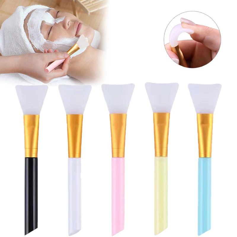 Silicone Facial Mask Brush Face Skin Care Tool Soft-headed DIY Mud Film Adjusting Brush Inclined Tail Apply Face Beauty Tools