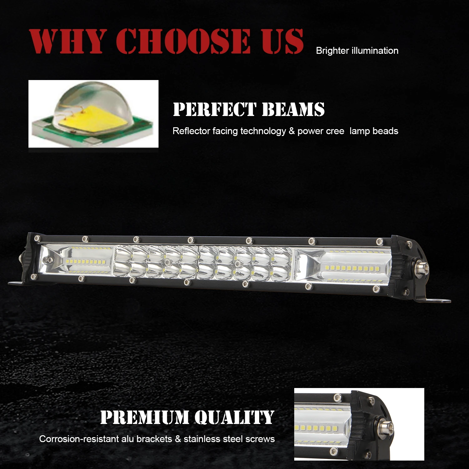 Car 6/15/20inch LED Lighthouse Led Work Light Bar Flood/spot Mixed Beam Off Road