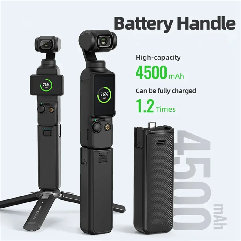 Dji Osmo Pocket 3 Creator Combo Poignée à Batterie Pour DJI Osmo Pocket 3 - Accessoires Batterie 2800 MAh Charge Rapide