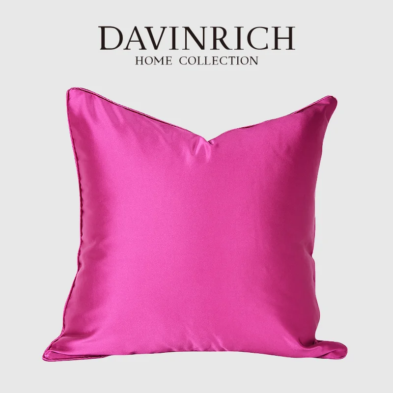 Davinrich Light Luxury Pure Color Throw Pillow Case Modern Room Soft Pillowcase Assembly Mix