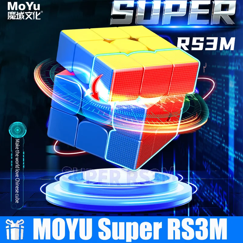 

[Picube] MoYu Super RS3M 3x3x3 Magnetic Magic Cube Ball-Core version Stickerless RS3 maglev 3X3 Puzzle Toys Magnet Speed cube