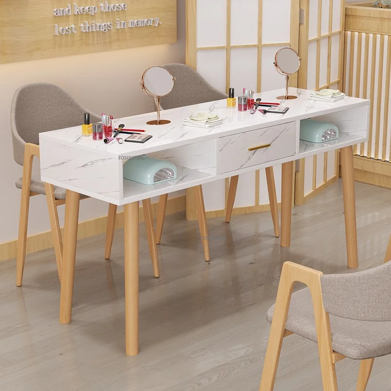 Table à ongles de style japonais, meuble de manucure à tiroir simple et  Double, pour Salon de beauté, maquillage économique, ensemble de chaises de  bureau - AliExpress