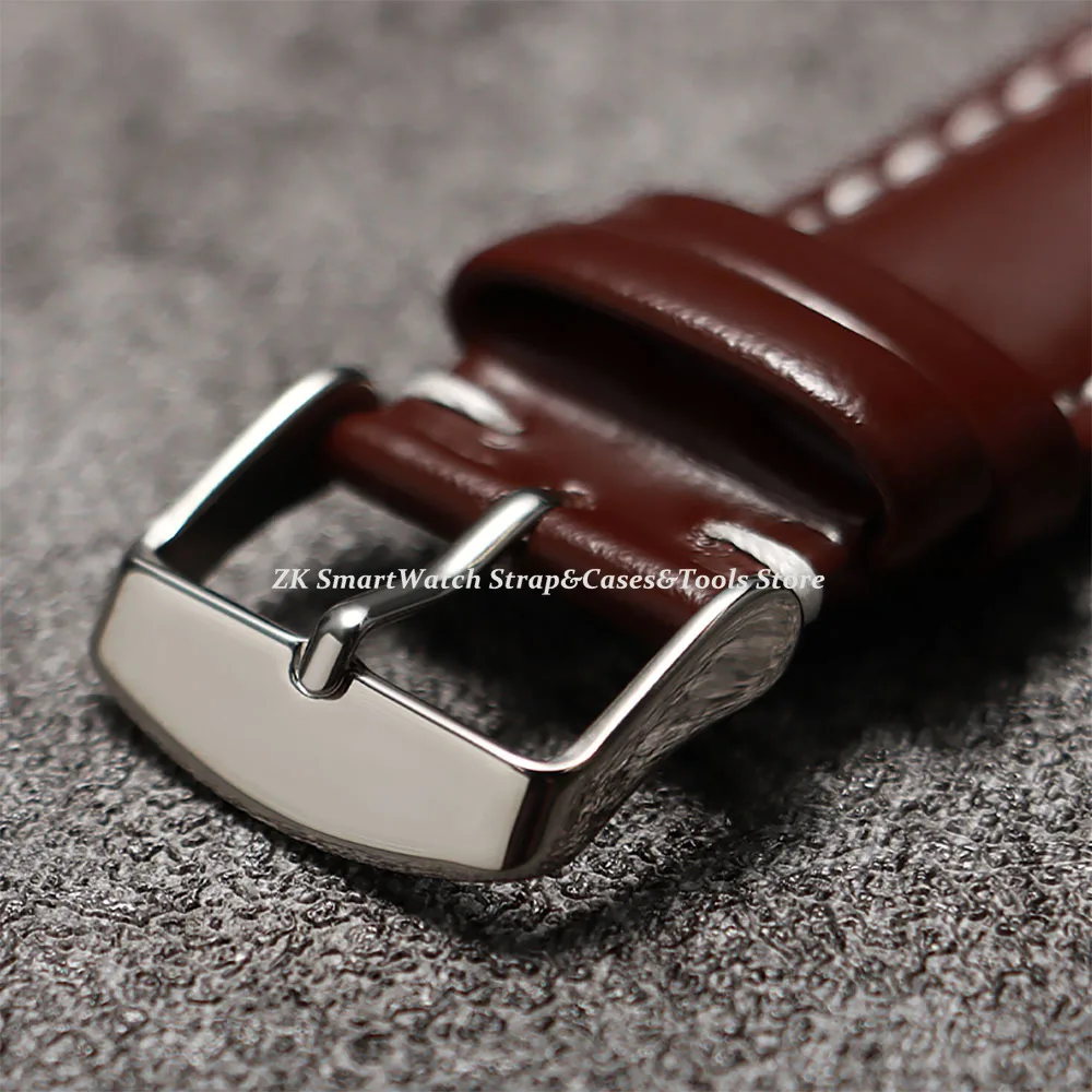 20mm 22mm Universal geöltes Leder Uhrenarmband Schnellverschluss-Armbänder Braun Schwarz Echtlederarmband für Samsung Watch 7/6/5/4 – Detail 6