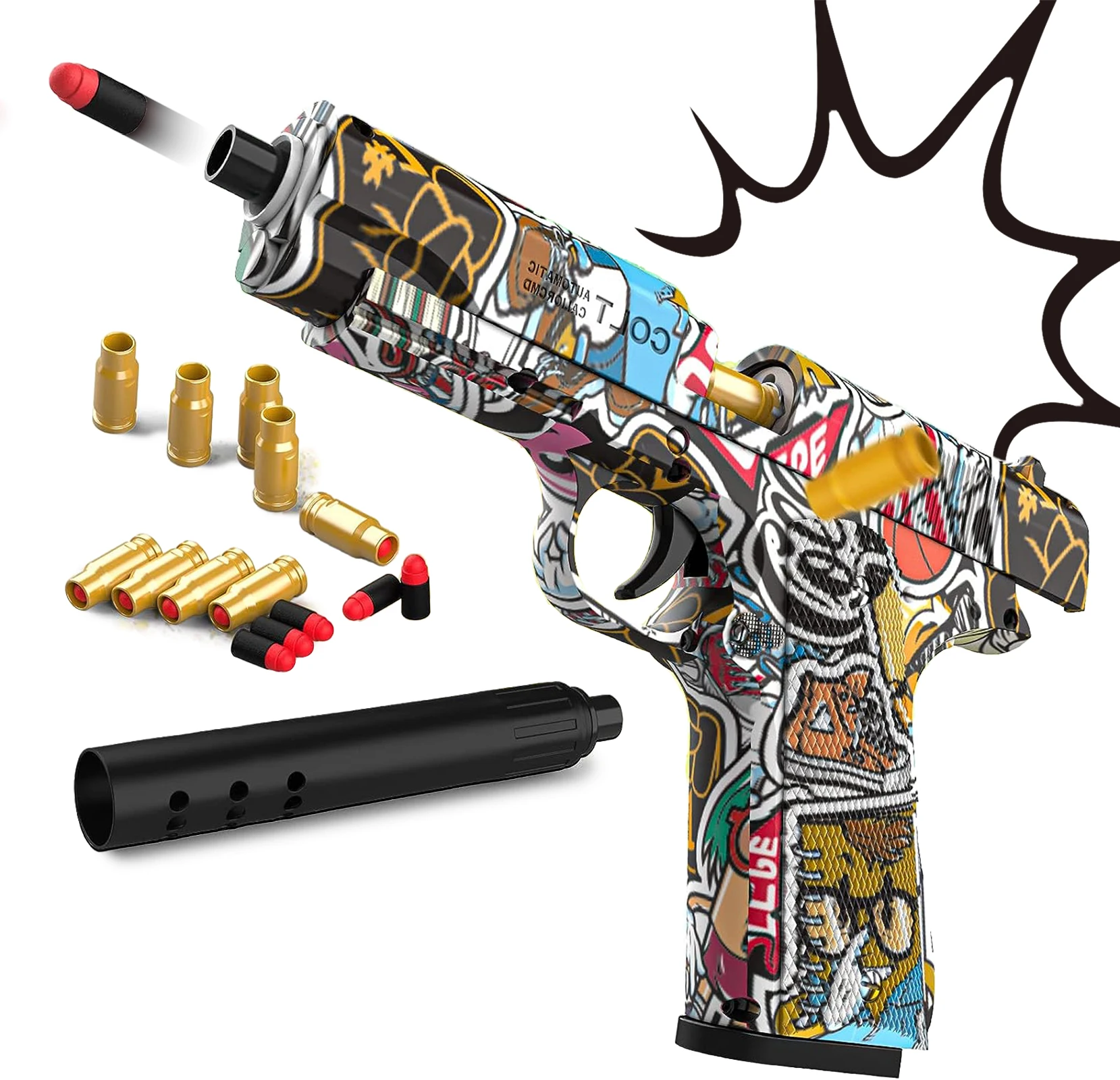 Shell Ejecting Toy Gun For Kids Boys Soft Bullet Gun Pistol Christmas Birthday Gift Dropshiping 6