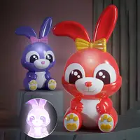 Rabbit Piggy Bank Large Capacity Cartoon Bunny Plastic Saving Pot Ornament 2023 New Year Gift Boys Girls LED Coin Money Box 1