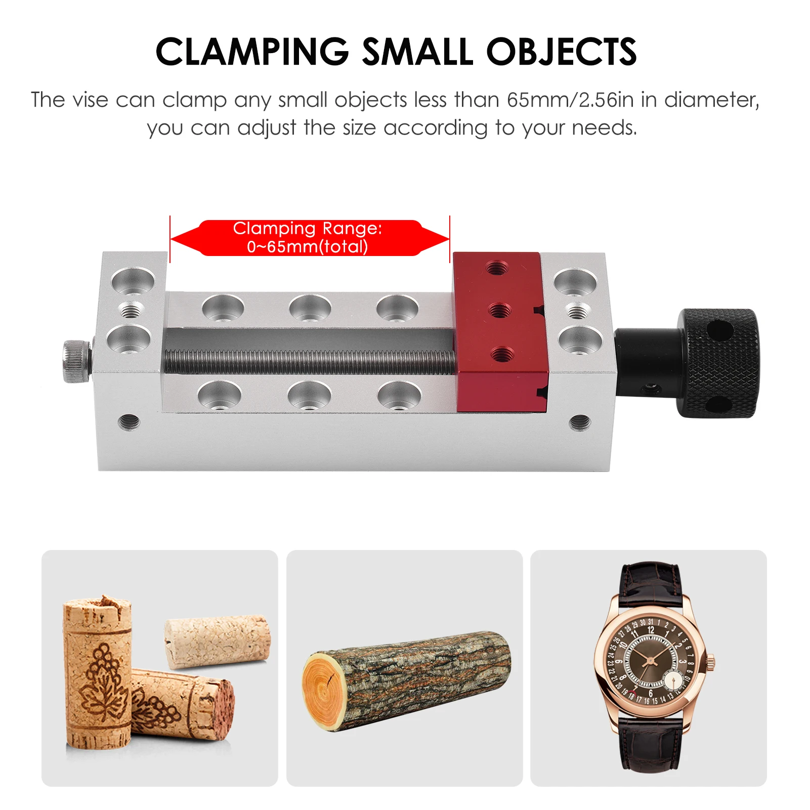 Mini Drill Press Vise 2.56-Inch Jaw Width Flat Clamp Bench Vise for Carving Engraving Machine Bench Drill Watch Repairing 4