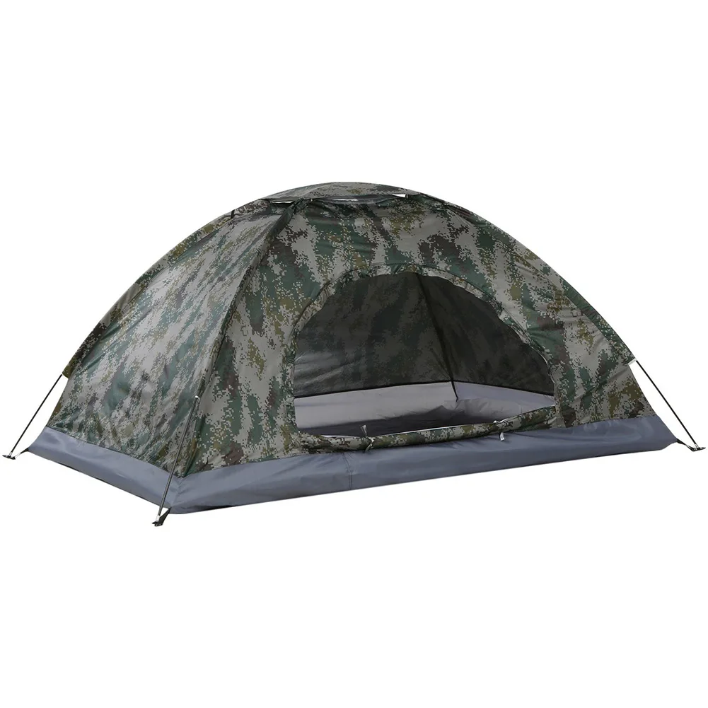 1pc Ultralight Portable Camping Tent Single/ Double Person Garden Tents With Anti-UV Coating Two-way Zips Hiking Fishing Travel