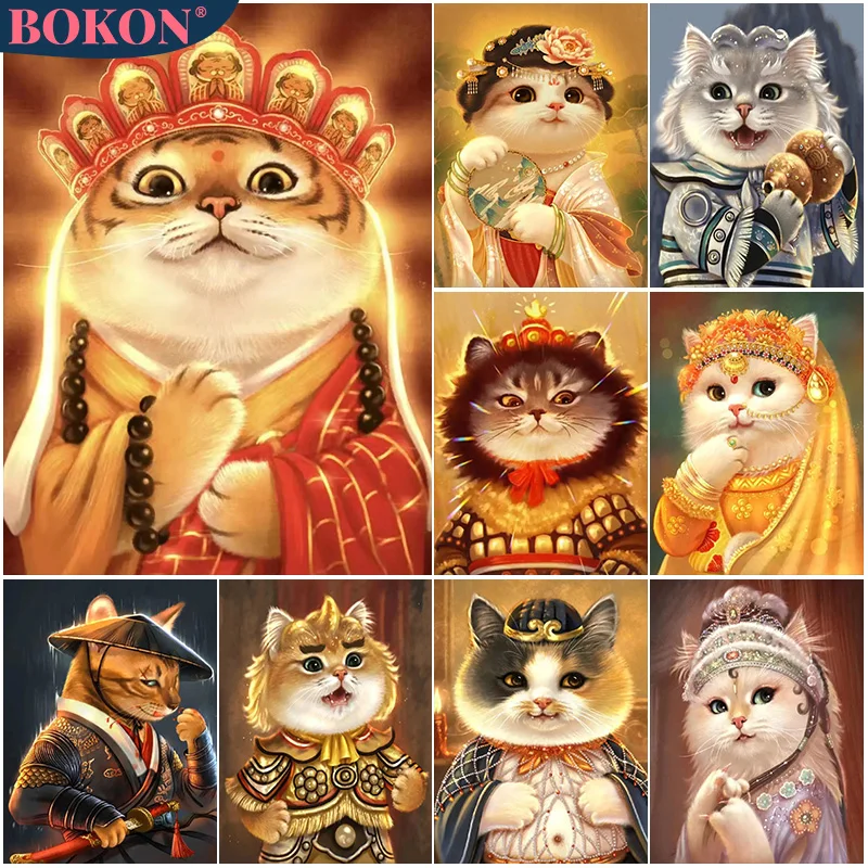 

Animal 5D Diamond Painting Abstract Character Art Cat Full Diamond Mosaic Diamond Embroidery Kit DIY Rhinestone Home Decoration