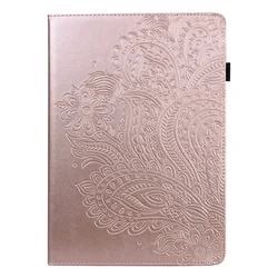 Embossed PU Leather Protective Tablet Cover & Stylus for Honor Pad X9 (Rose gold flower yx)
