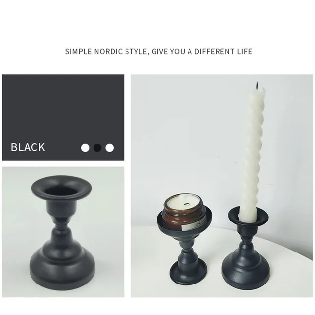 Vintage Metal Candlestick Candle Holders Pillar Iron Art Candlestick For Wedding Party Decor Mini Retro Candle Stick Stand 4