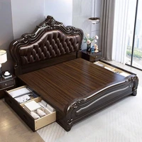 Lit King Size Moderne de Luxe avec Rangement, Cadres de Lit et Tables de Chevet Multifonctionnelles, Meubles de Chambre à Coucher 4