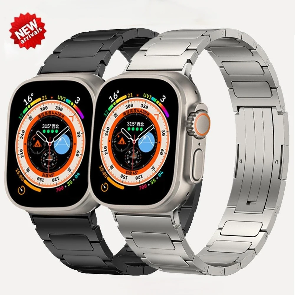 

Titanium Alloy Strap For Apple Watch Ultra Band 49mm 44mm 45mm 40mm 41mm 42mm 38mm Link Bracelet iWatch Series 9 6 5 4 3 7 8 SE