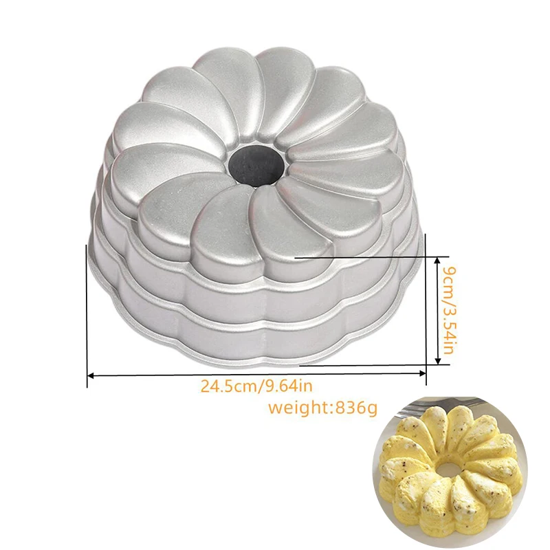 9X9 Inch Cast Aluminum Swirl Bundt Pan Unique Spiral Bundt Pan Non