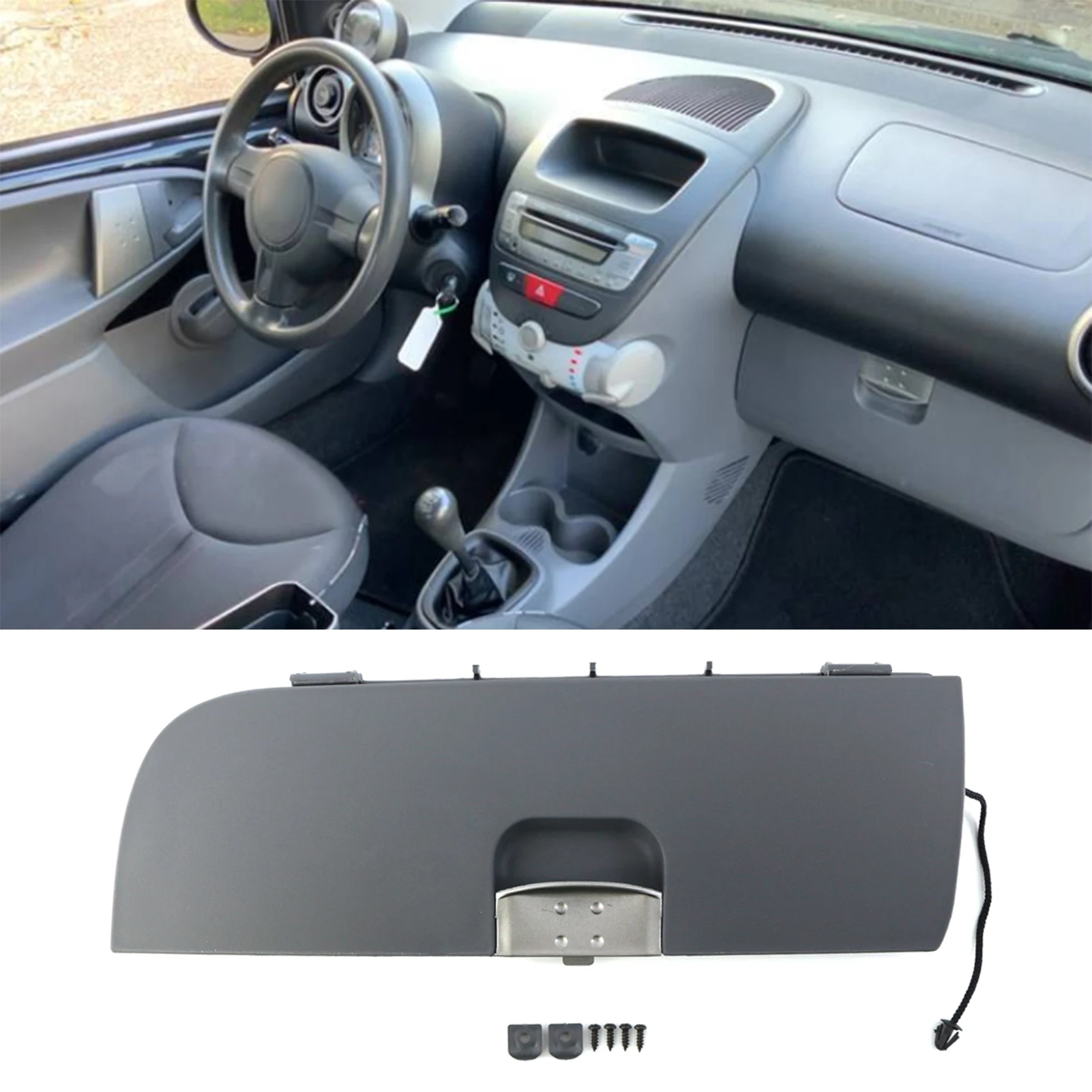 Couvercle de boîte à gants noir pour Toyota Aygo Peugeot 107 Citroen C